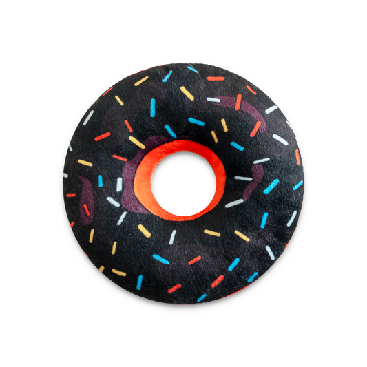 Chocolate donut with colorful sprinkles