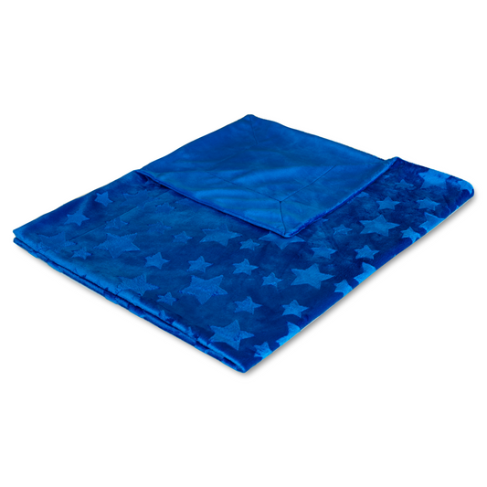 Navy blue star-patterned pet blanket