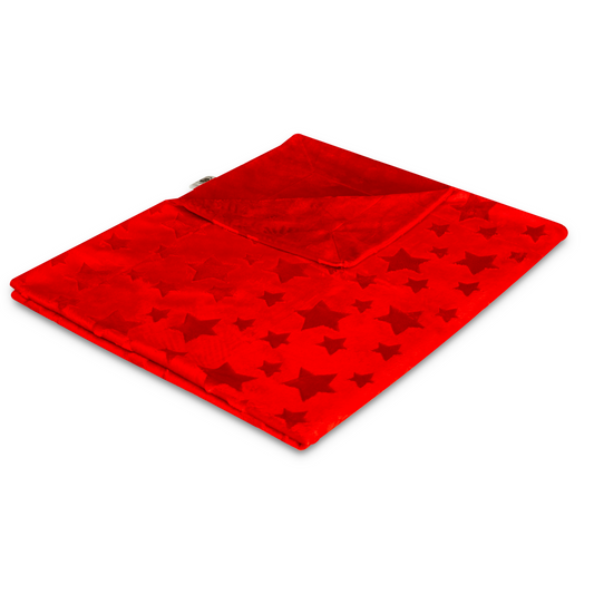 Red star-patterned pet blanket