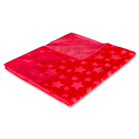 Scarlet star-patterned pet blanket