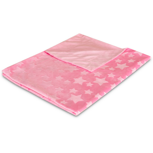 Pink star-patterned pet blanket