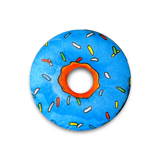 Blue donut with colorful sprinkles
