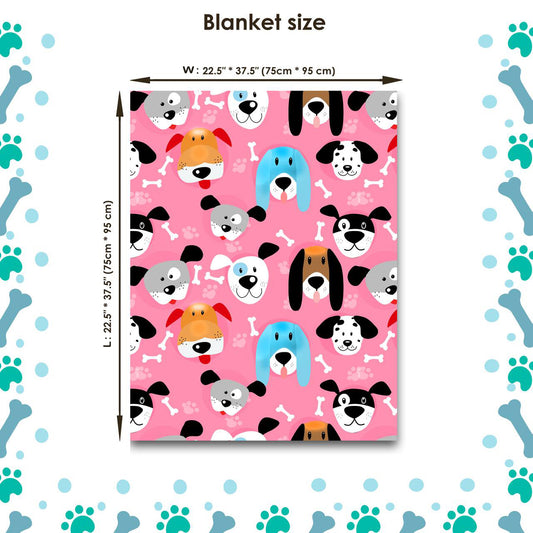 Dogs -  Pink background pet blanket